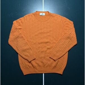 Vtg Carroll & Co Beverly Hills Cashmere Silk Cable Knit Sweater Medium Scotland
